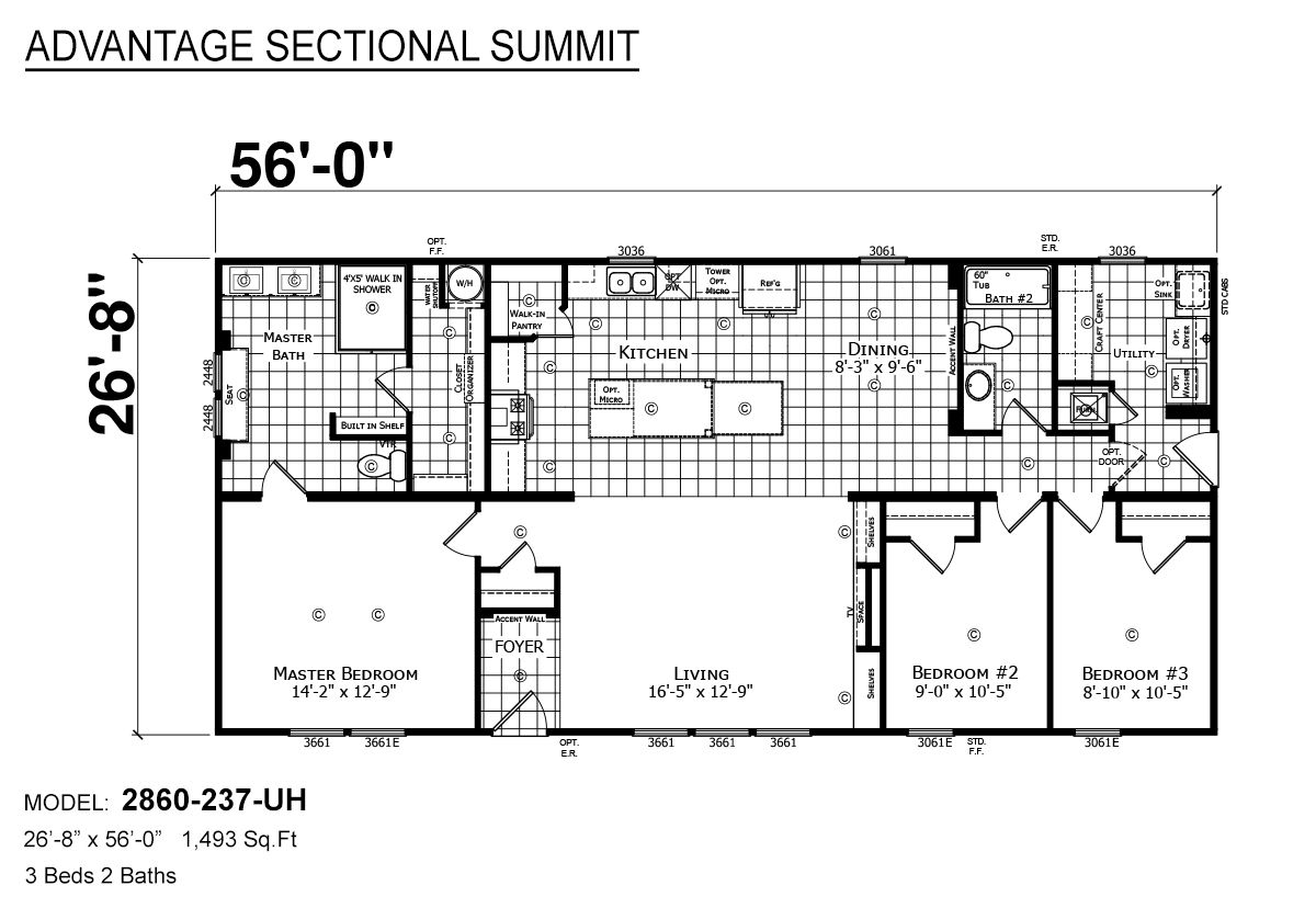 Advantage Sectional Summit 2860237UH by Redman Homes